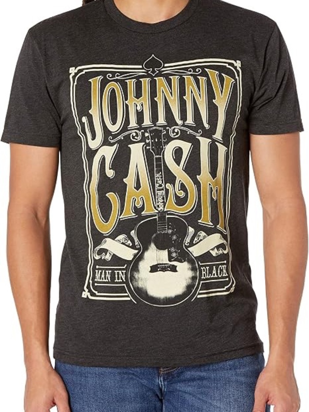 Johnny Cash Graphic Tee - Men's Charcoal Black